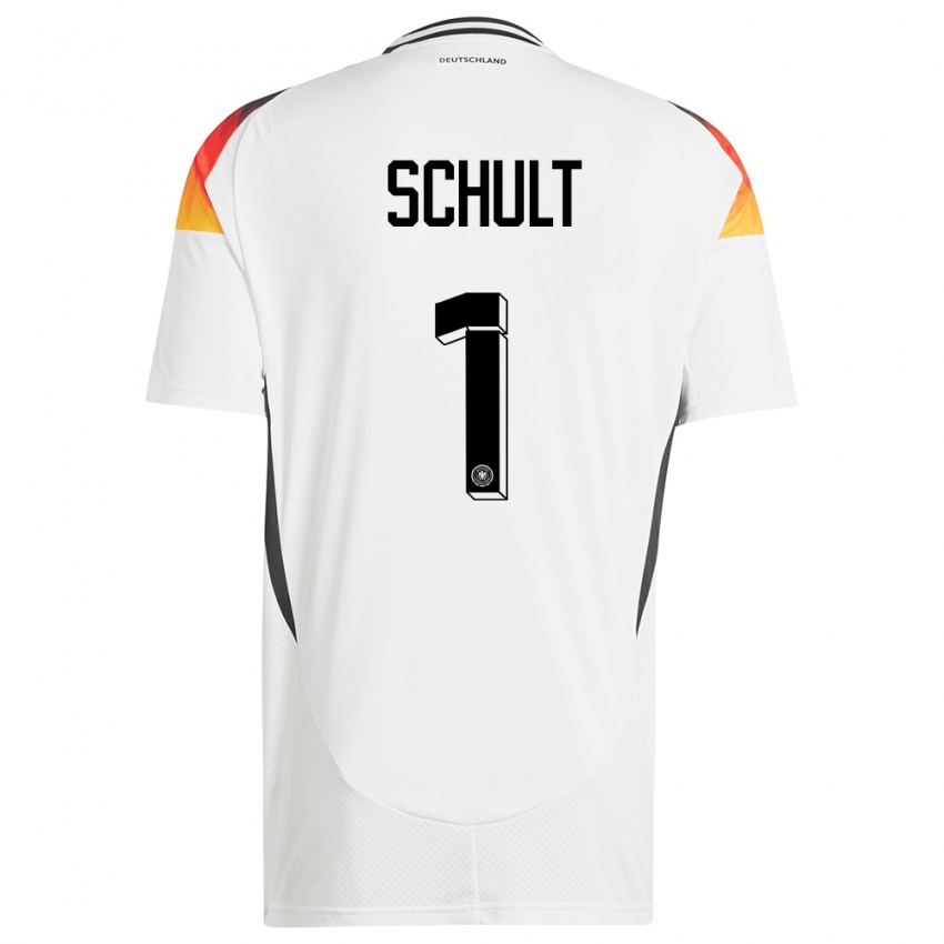 Kinder Deutschland Almuth Schult #1 Weiß Heimtrikot Trikot 24-26 T-Shirt