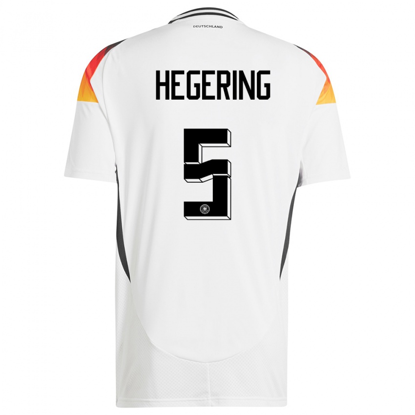 Kinder Deutschland Marina Hegering #5 Weiß Heimtrikot Trikot 24-26 T-Shirt