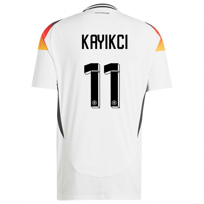 Kinder Deutschland Hasret Kayikci #11 Weiß Heimtrikot Trikot 24-26 T-Shirt