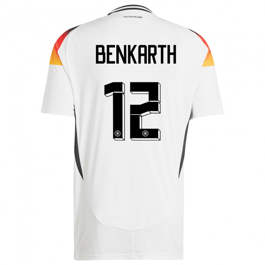 Kinder Deutschland Laura Benkarth #12 Weiß Heimtrikot Trikot 24-26 T-Shirt