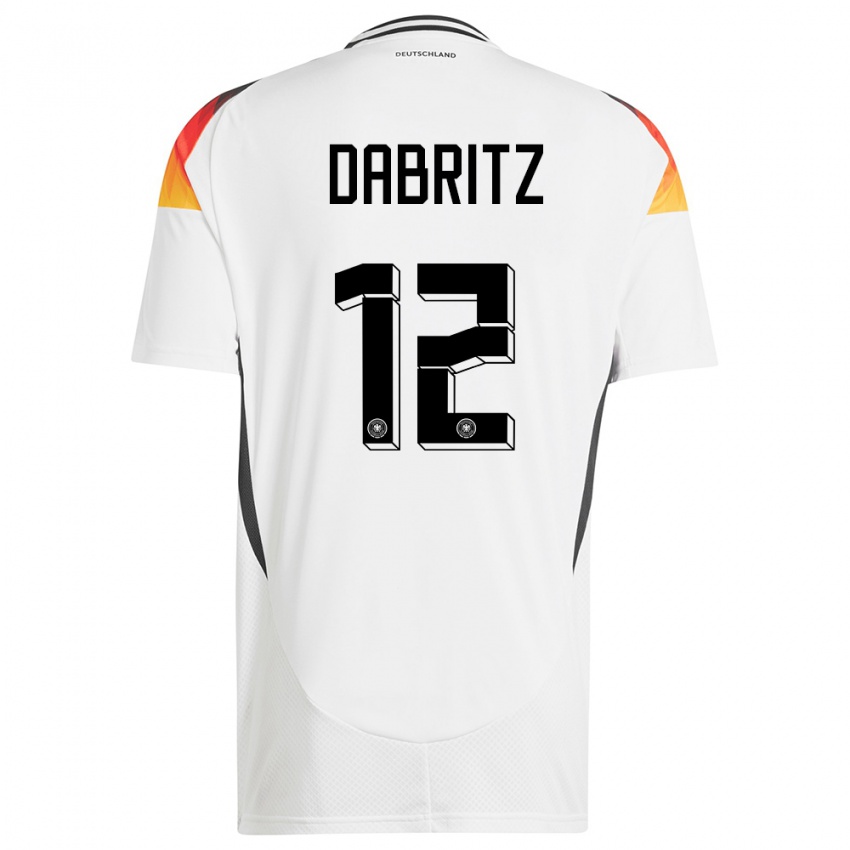 Kinder Deutschland Sara Dabritz #12 Weiß Heimtrikot Trikot 24-26 T-Shirt