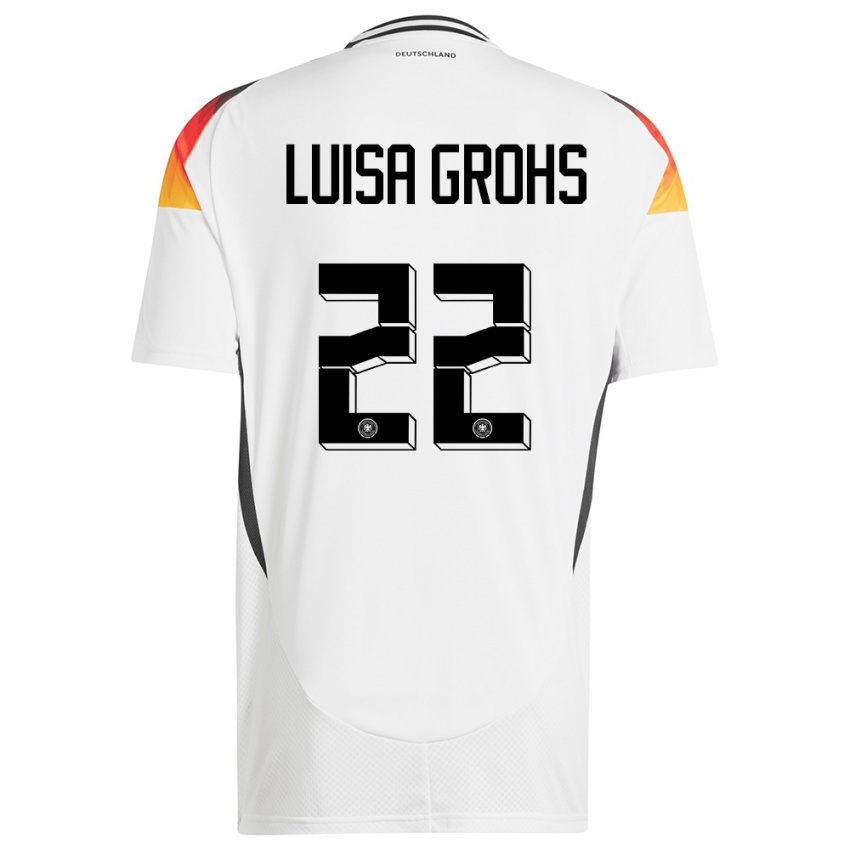 Kinder Deutschland Maria Luisa Grohs #22 Weiß Heimtrikot Trikot 24-26 T-Shirt