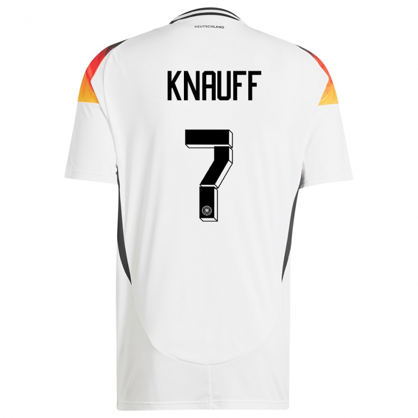 Kinder Deutschland Ansgar Knauff #7 Weiß Heimtrikot Trikot 24-26 T-Shirt