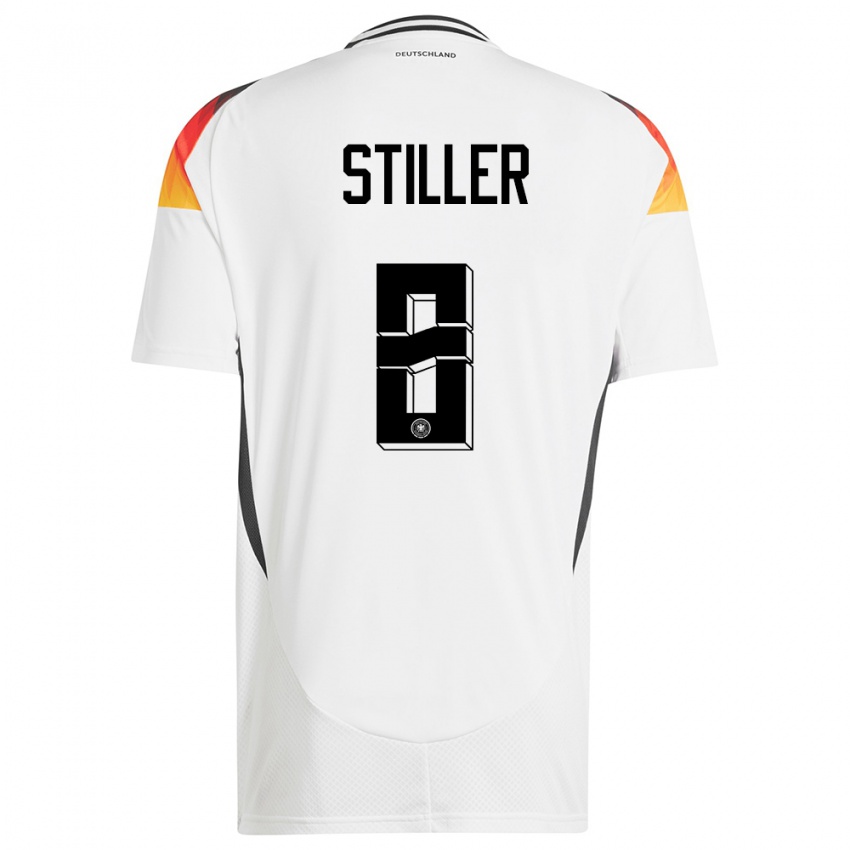 Kinder Deutschland Angelo Stiller #8 Weiß Heimtrikot Trikot 24-26 T-Shirt