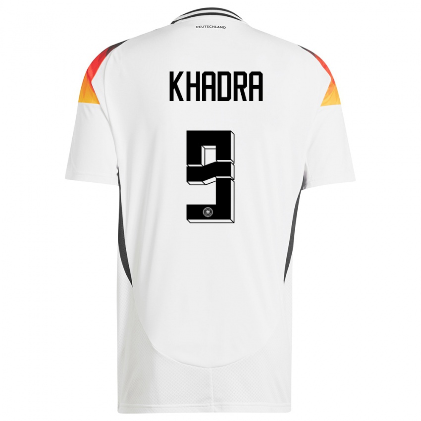 Kinder Deutschland Reda Khadra #9 Weiß Heimtrikot Trikot 24-26 T-Shirt