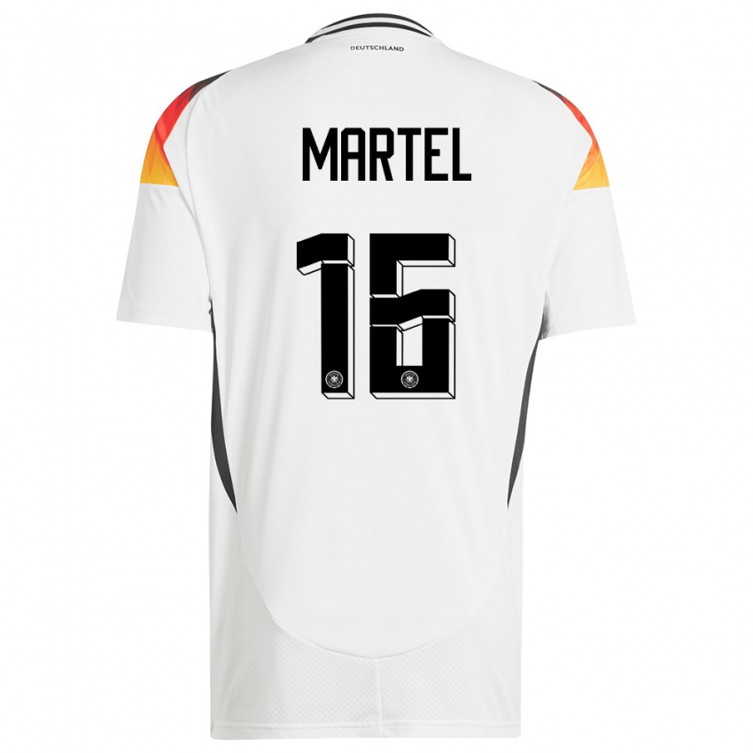 Kinder Deutschland Eric Martel #16 Weiß Heimtrikot Trikot 24-26 T-Shirt