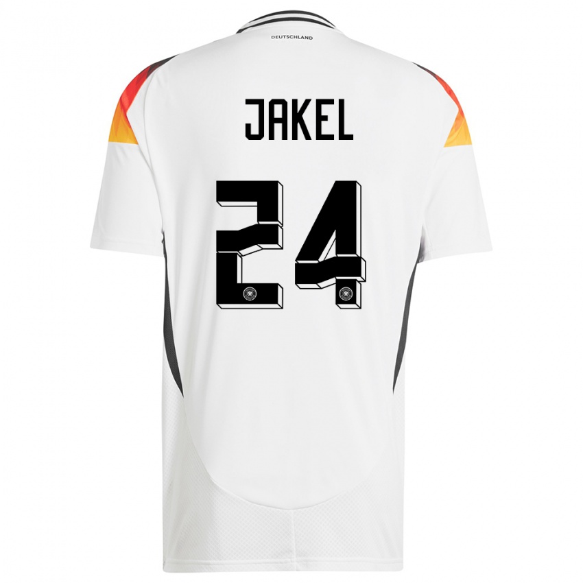 Kinder Deutschland Frederik Jakel #24 Weiß Heimtrikot Trikot 24-26 T-Shirt