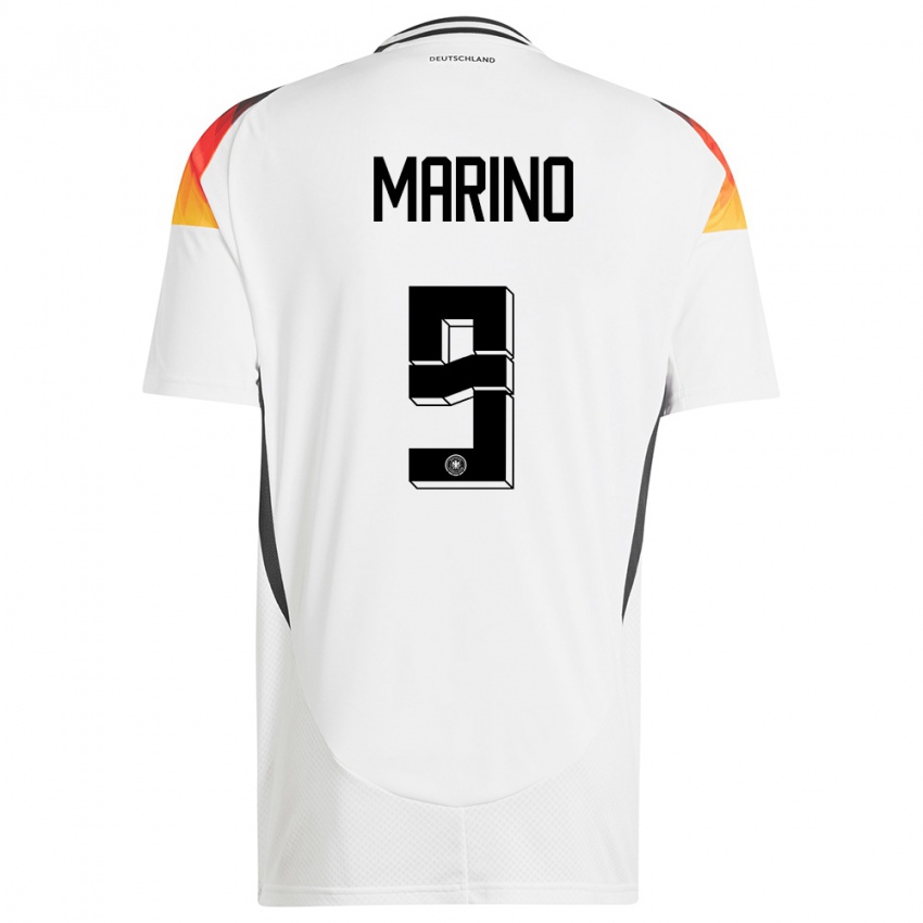 Kinder Deutschland Stefano Marino #9 Weiß Heimtrikot Trikot 24-26 T-Shirt