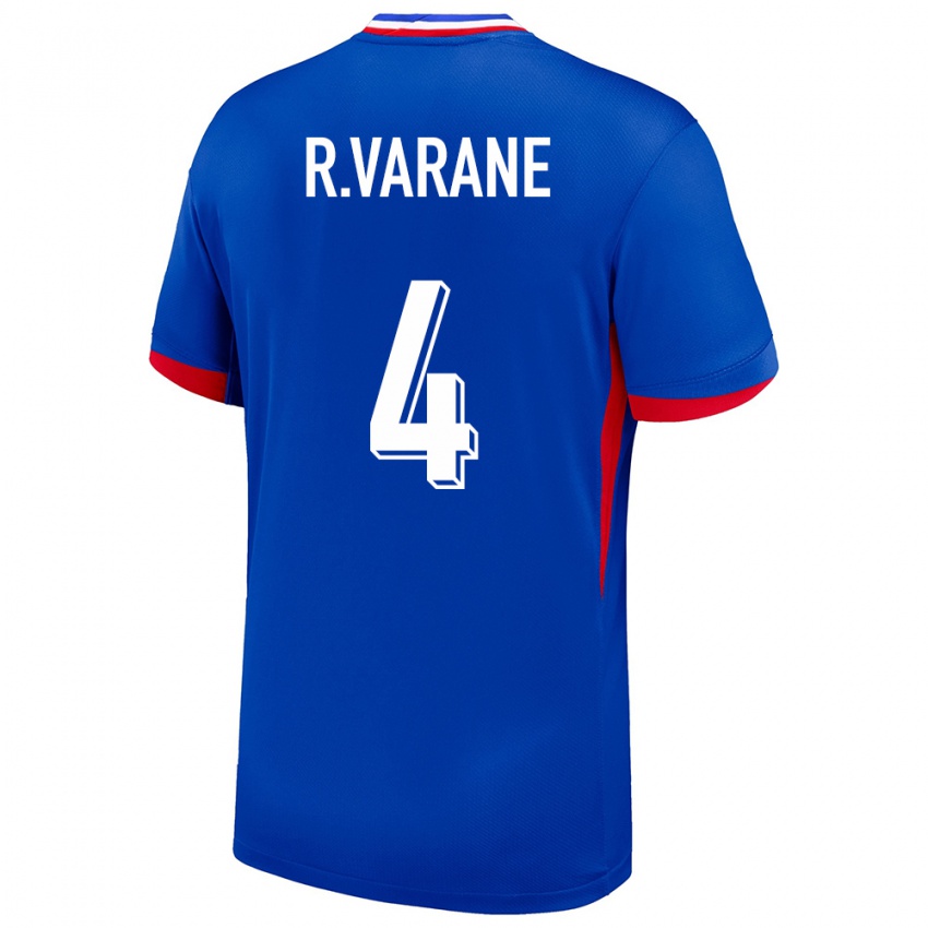 Kinder Frankreich Raphael Varane #4 Blau Heimtrikot Trikot 24-26 T-Shirt