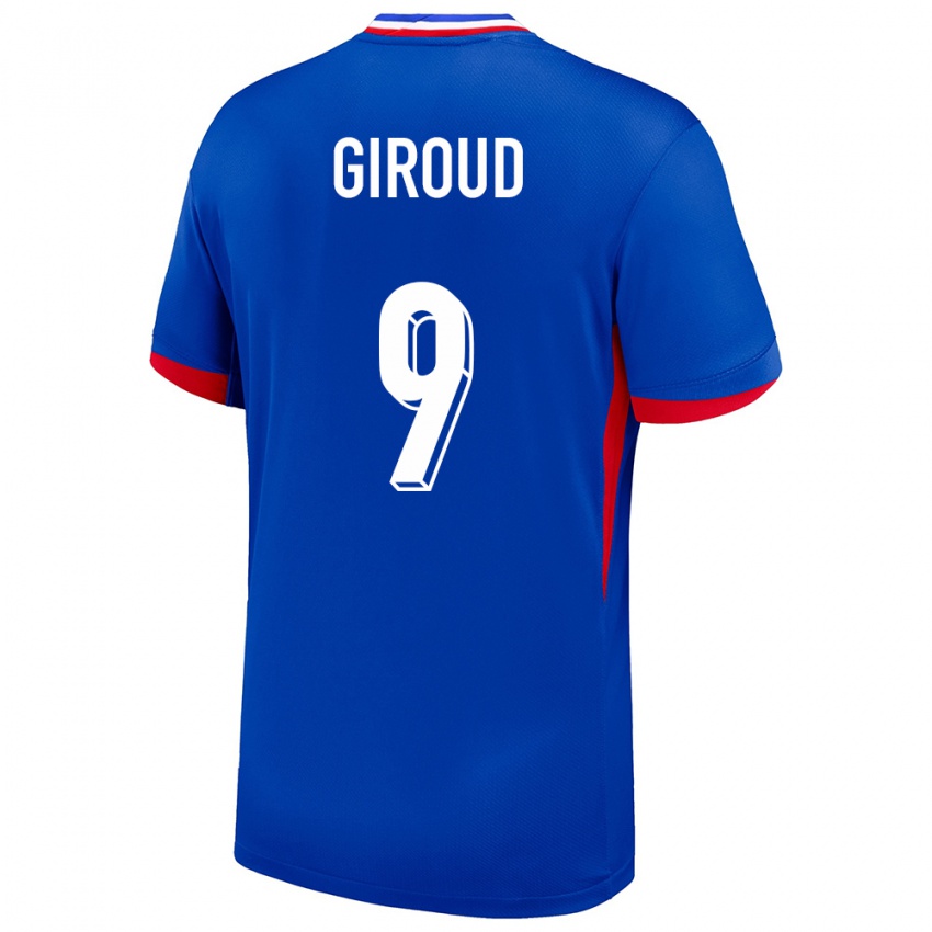Kinder Frankreich Olivier Giroud #9 Blau Heimtrikot Trikot 24-26 T-Shirt