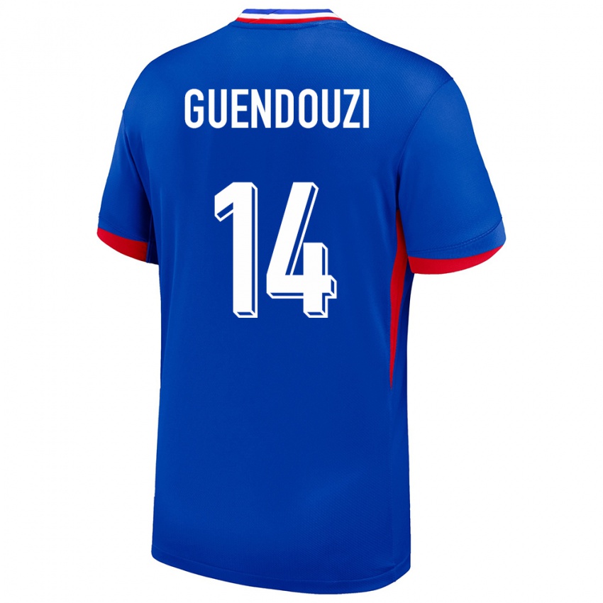 Kinder Frankreich Matteo Guendouzi #14 Blau Heimtrikot Trikot 24-26 T-Shirt