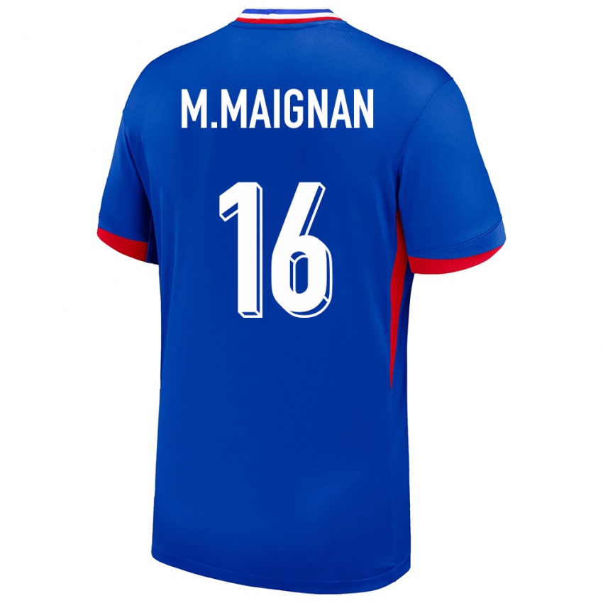 Kinder Frankreich Mike Maignan #16 Blau Heimtrikot Trikot 24-26 T-Shirt