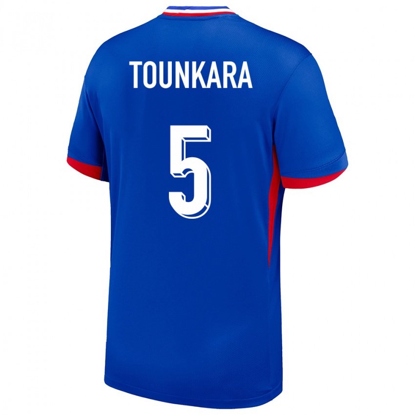 Kinder Frankreich Aissatou Tounkara #5 Blau Heimtrikot Trikot 24-26 T-Shirt