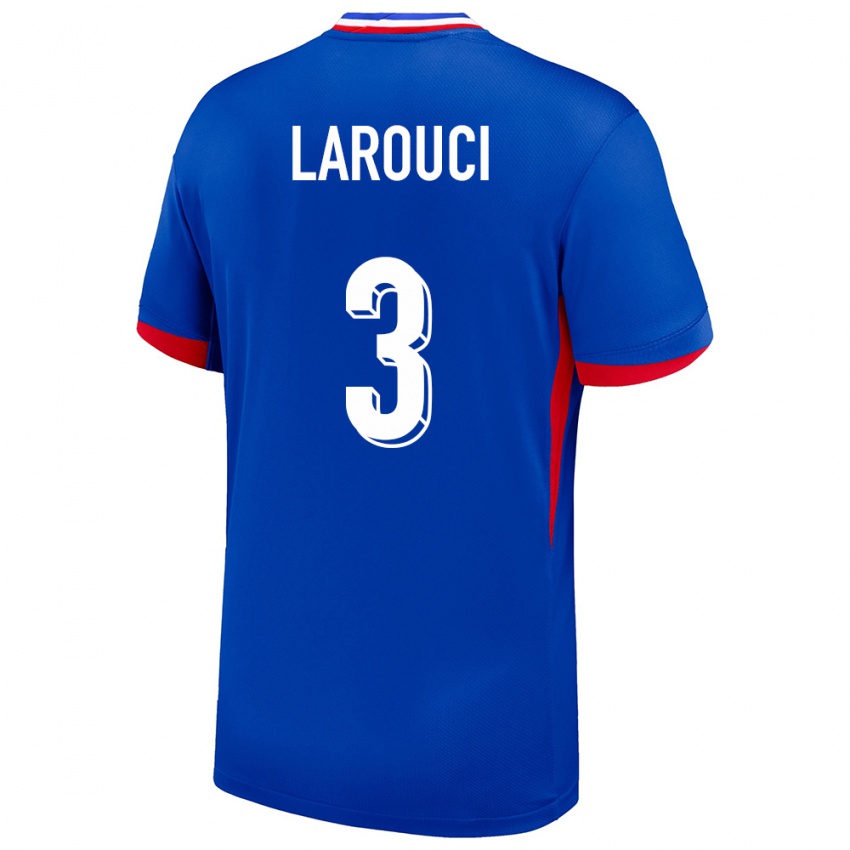 Kinder Frankreich Yasser Larouci #3 Blau Heimtrikot Trikot 24-26 T-Shirt