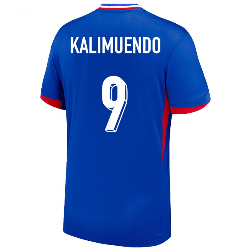 Kinder Frankreich Arnaud Kalimuendo #9 Blau Heimtrikot Trikot 24-26 T-Shirt