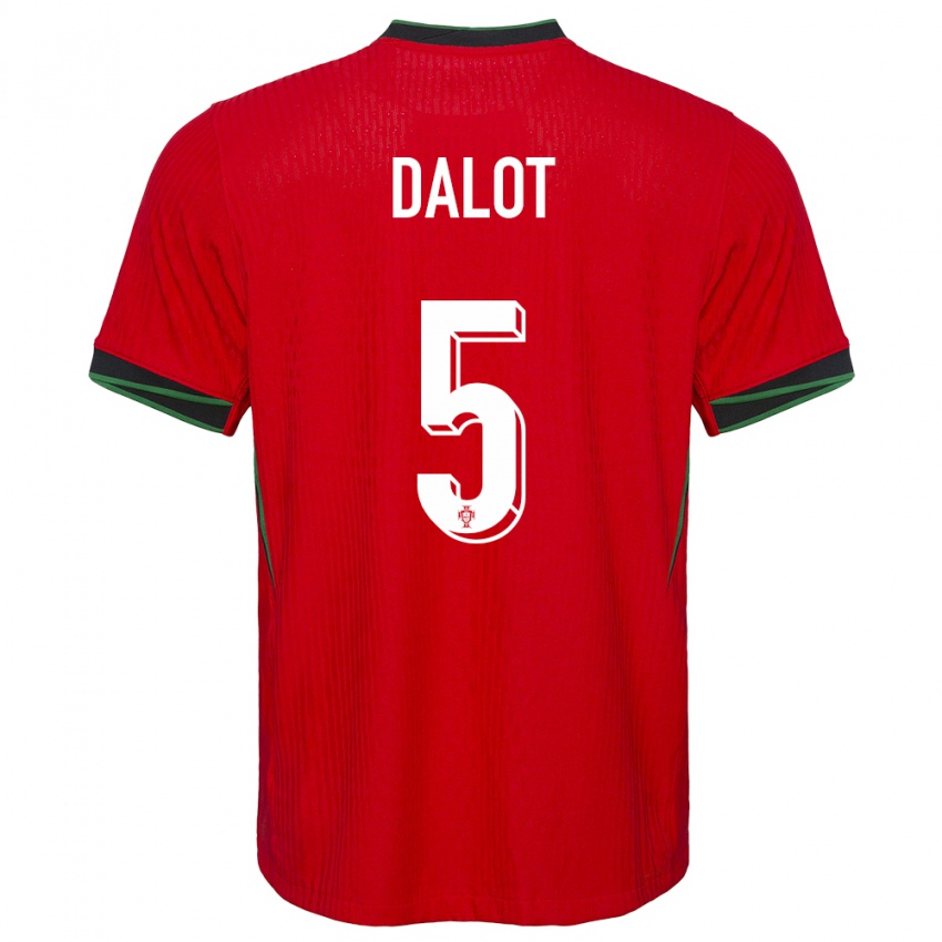 Kinder Portugal Diogo Dalot #5 Rot Heimtrikot Trikot 24-26 T-Shirt