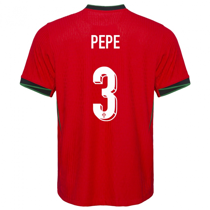 Kinder Portugal Pepe #3 Rot Heimtrikot Trikot 24-26 T-Shirt