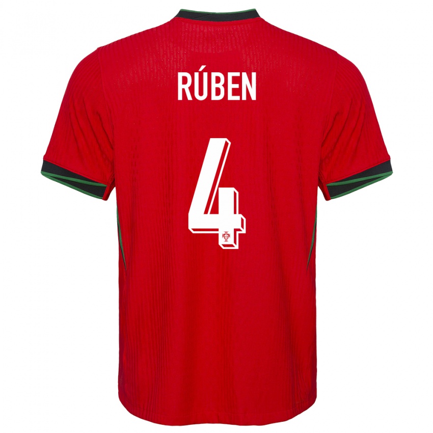 Kinder Portugal Ruben Dias #4 Rot Heimtrikot Trikot 24-26 T-Shirt