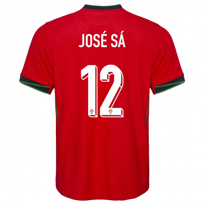 Kinder Portugal Jose Sa #12 Rot Heimtrikot Trikot 24-26 T-Shirt