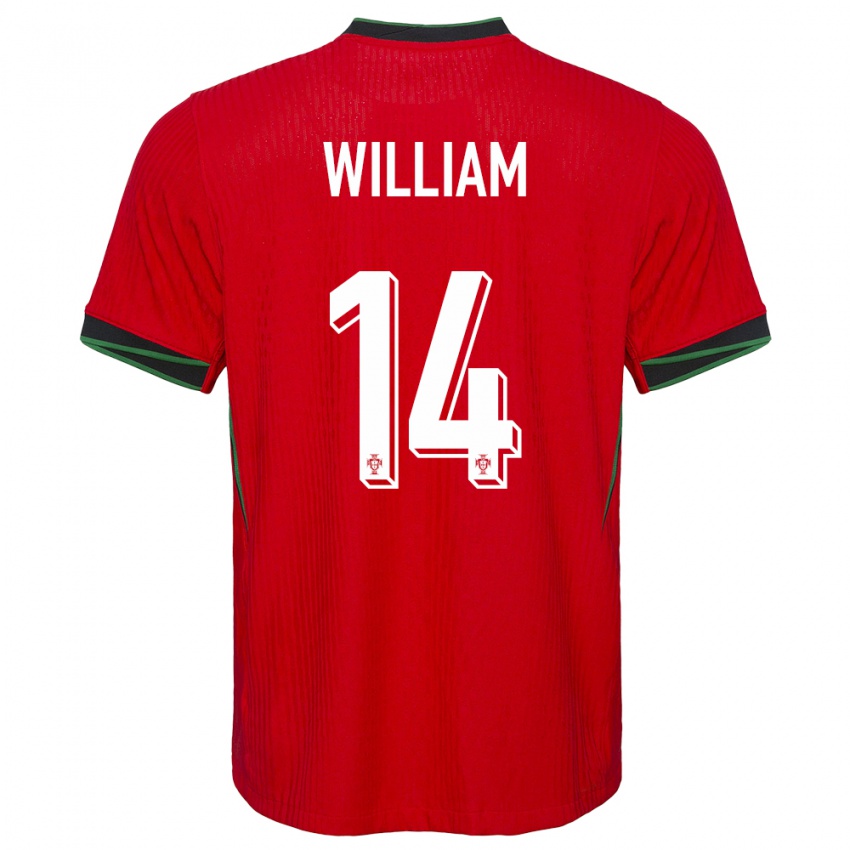 Kinder Portugal William Carvalho #14 Rot Heimtrikot Trikot 24-26 T-Shirt