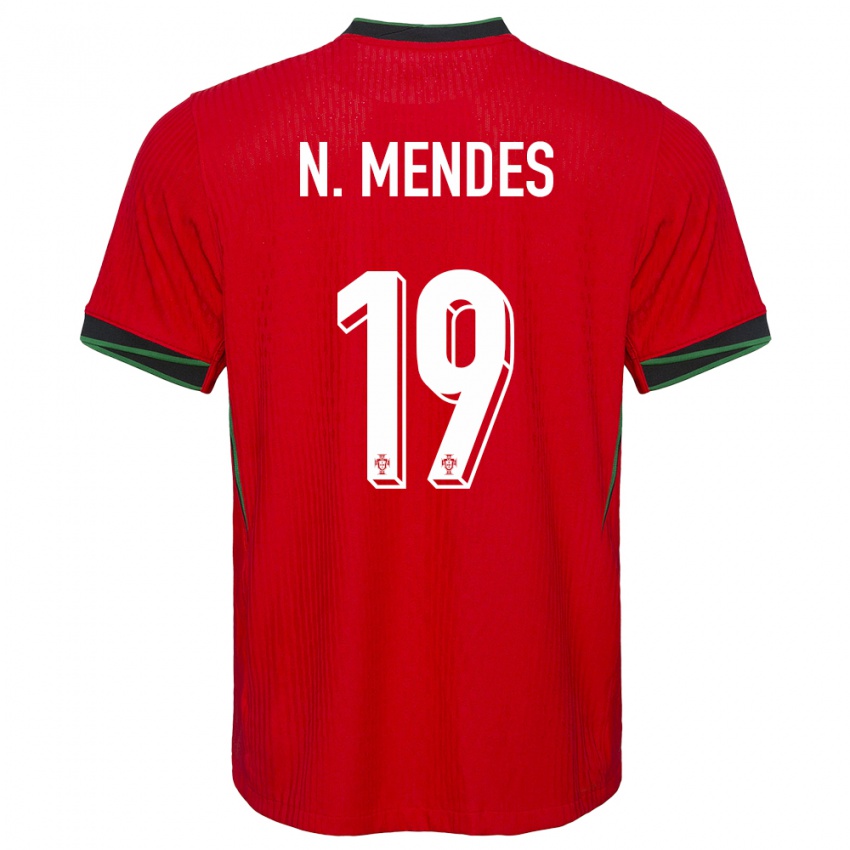 Kinder Portugal Nuno Mendes #19 Rot Heimtrikot Trikot 24-26 T-Shirt