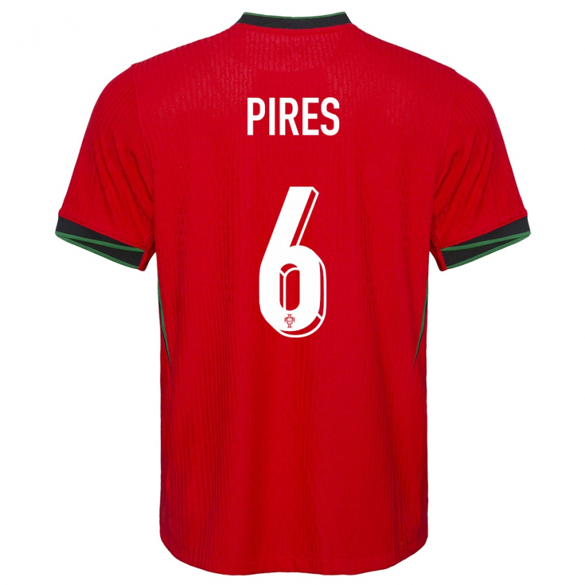 Kinder Portugal Suzane Pires #6 Rot Heimtrikot Trikot 24-26 T-Shirt