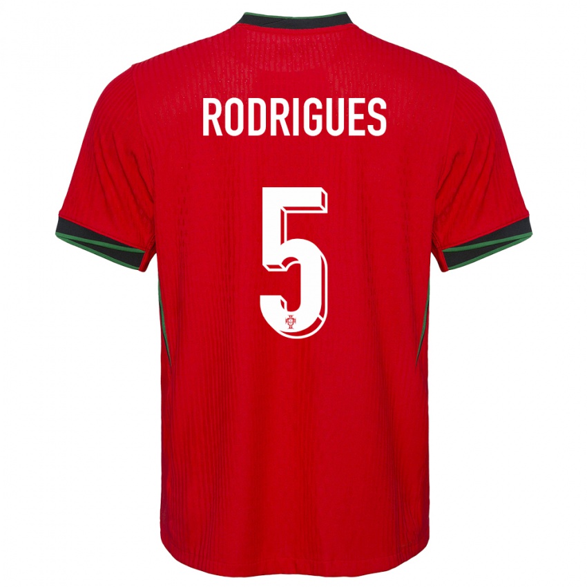 Kinder Portugal Rafael Rodrigues #5 Rot Heimtrikot Trikot 24-26 T-Shirt