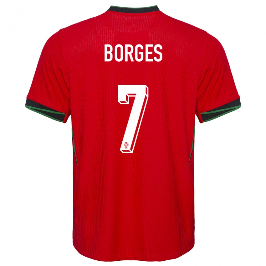 Kinder Portugal Carlos Borges #7 Rot Heimtrikot Trikot 24-26 T-Shirt