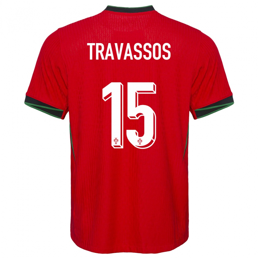 Kinder Portugal Diogo Travassos #15 Rot Heimtrikot Trikot 24-26 T-Shirt