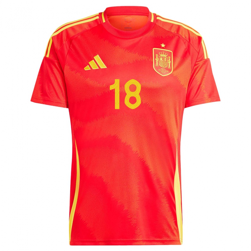 Kinder Spanien Aitana Bonmati #18 Rot Heimtrikot Trikot 24-26 T-Shirt