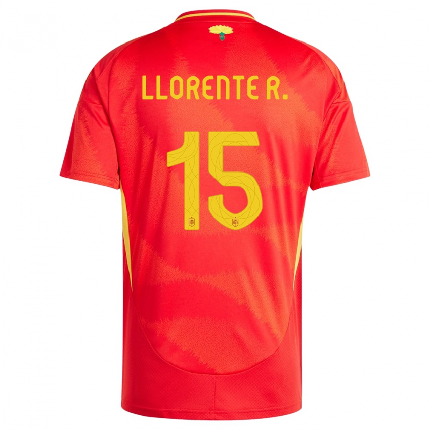 Kinder Spanien Diego Llorente #15 Rot Heimtrikot Trikot 24-26 T-Shirt