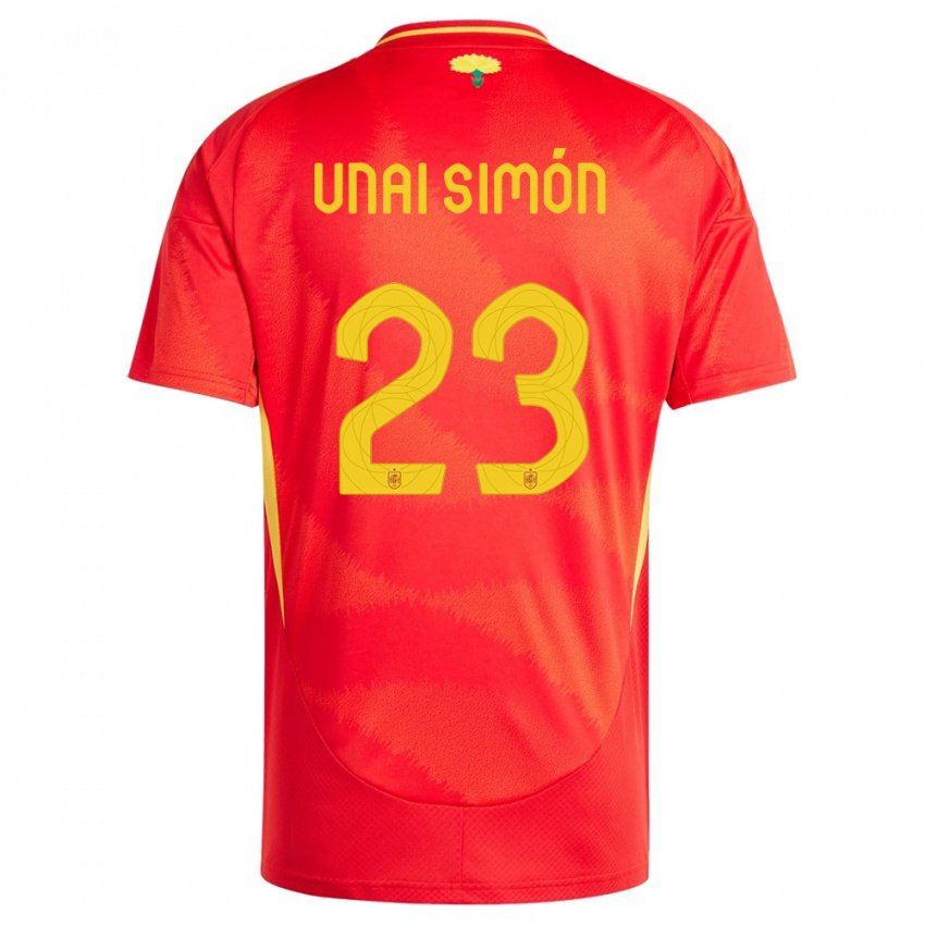 Kinder Spanien Unai Simon #23 Rot Heimtrikot Trikot 24-26 T-Shirt