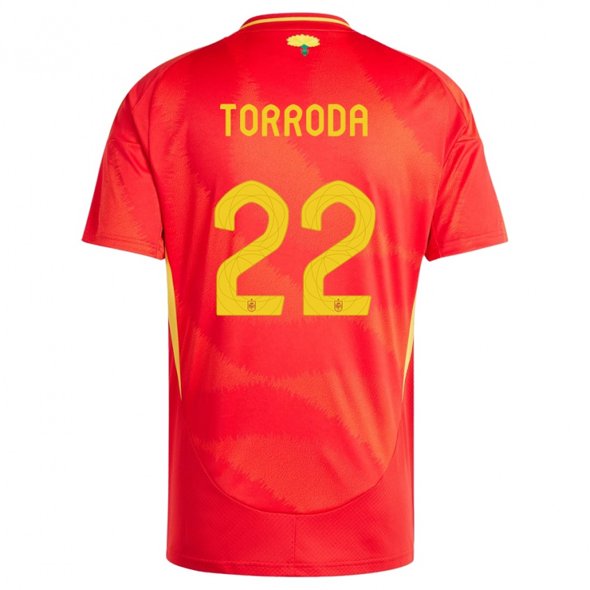 Kinder Spanien Anna Torroda #22 Rot Heimtrikot Trikot 24-26 T-Shirt