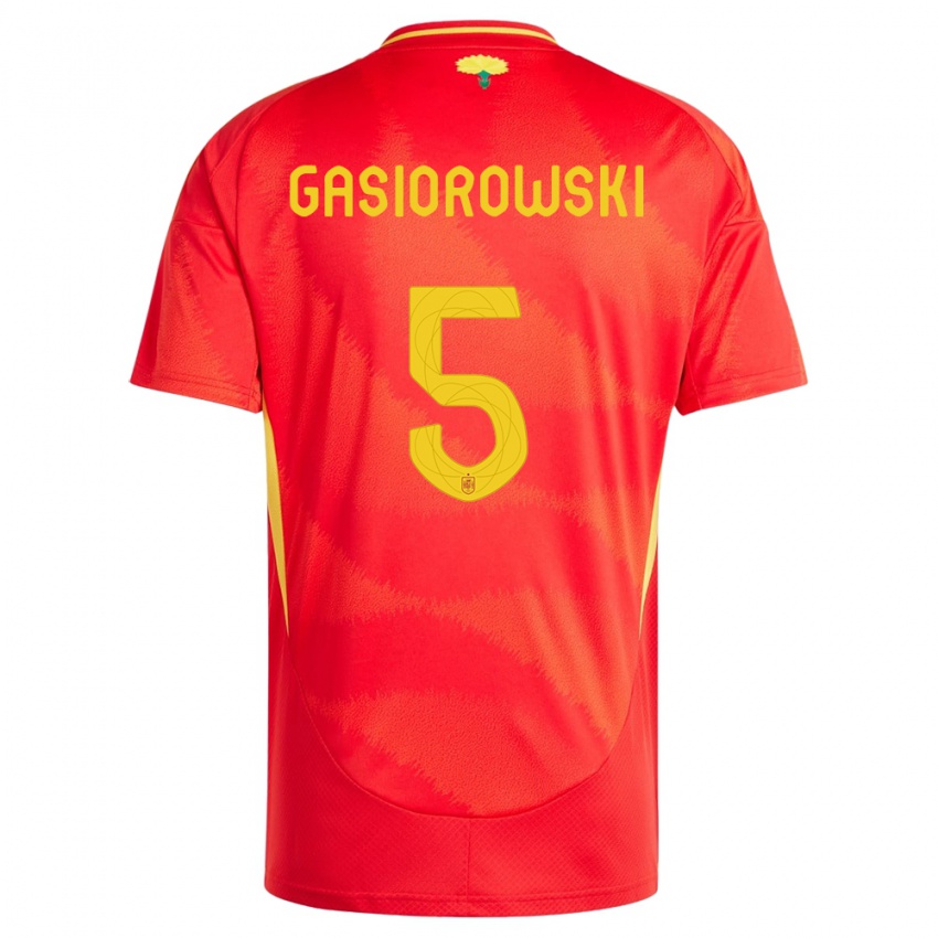 Kinder Spanien Yarek Gasiorowski #5 Rot Heimtrikot Trikot 24-26 T-Shirt