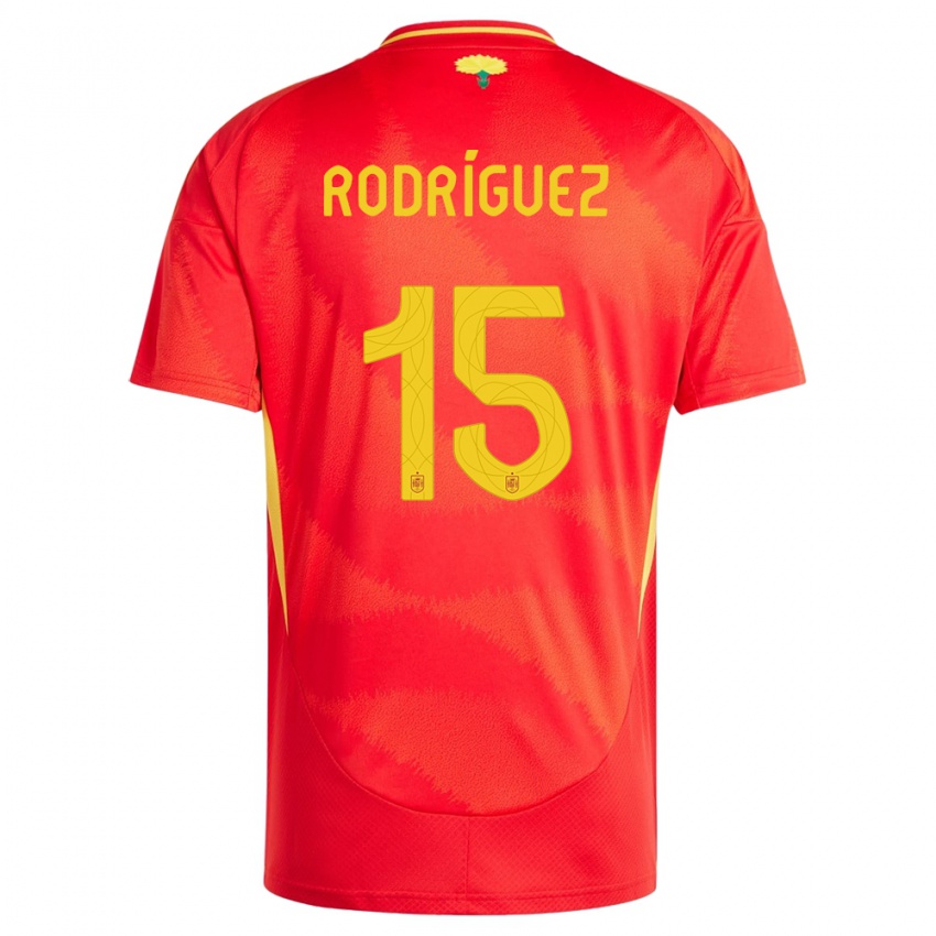 Kinder Spanien Dani Rodriguez #15 Rot Heimtrikot Trikot 24-26 T-Shirt