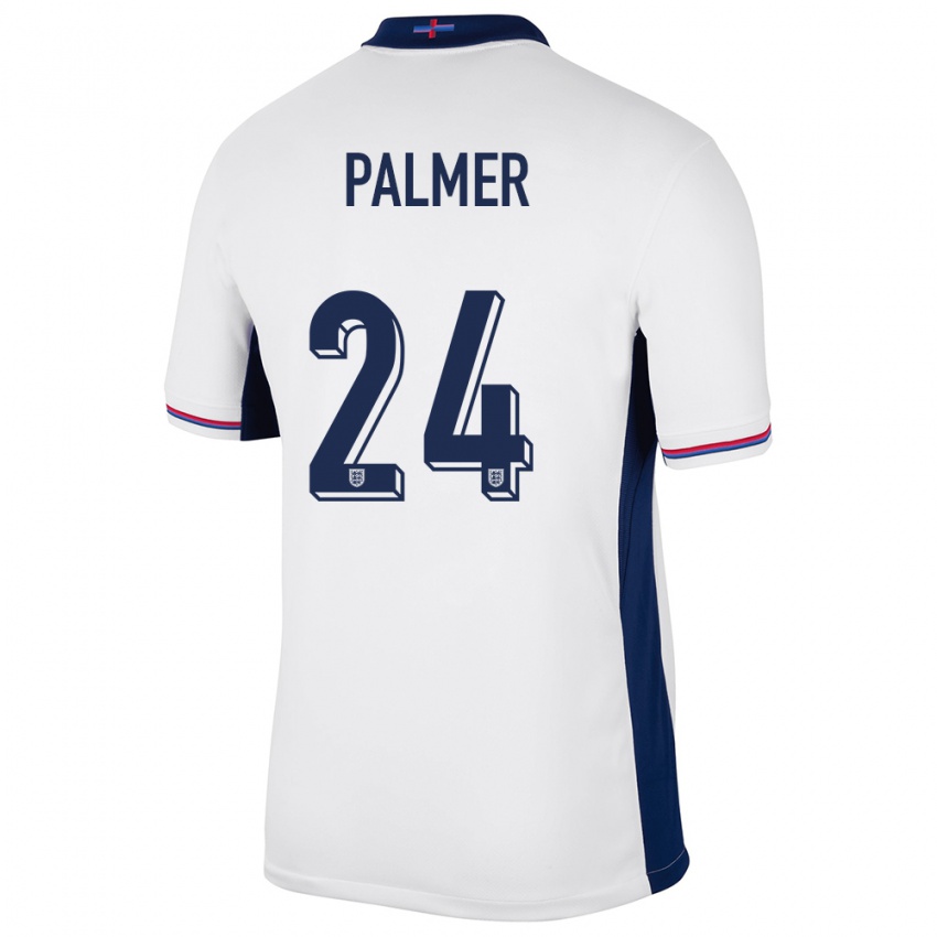 Kinder England Cole Palmer #24 Weiß Heimtrikot Trikot 24-26 T-Shirt