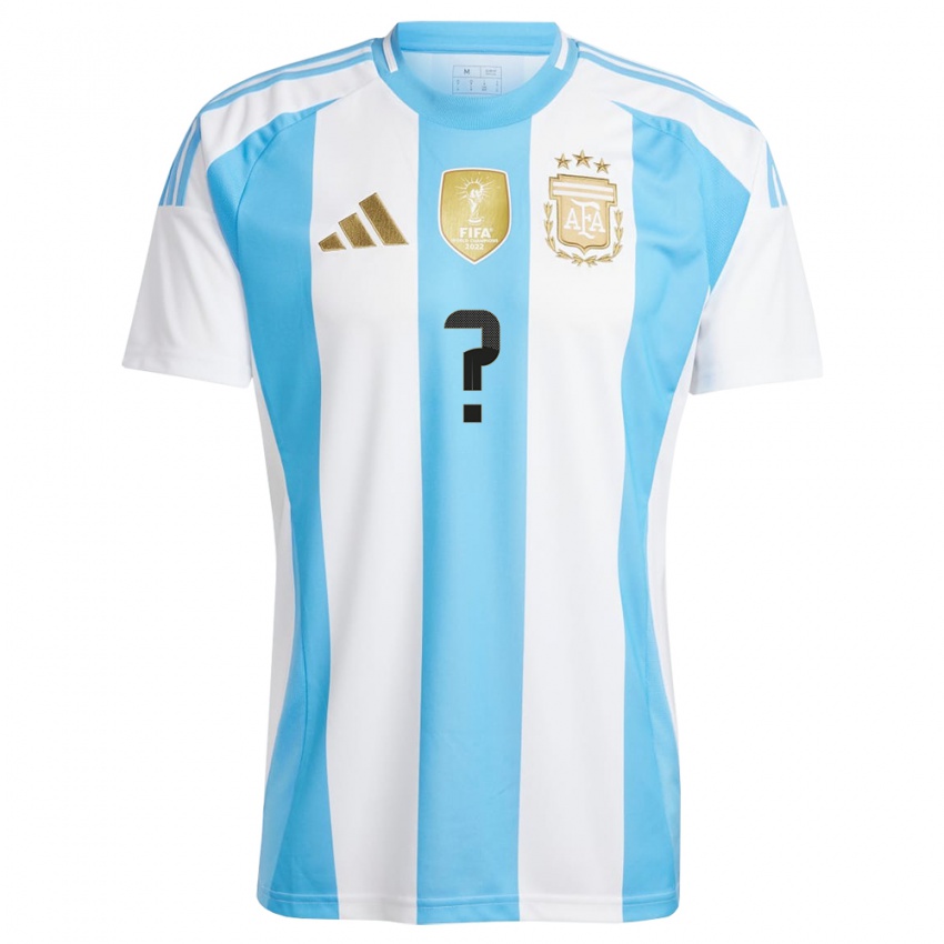 Kinder Argentinien Ihren Namen #0 Weiß Blau Heimtrikot Trikot 24-26 T-Shirt