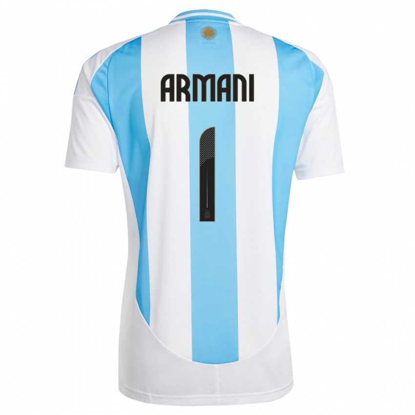 Kinder Argentinien Franco Armani #1 Weiß Blau Heimtrikot Trikot 24-26 T-Shirt