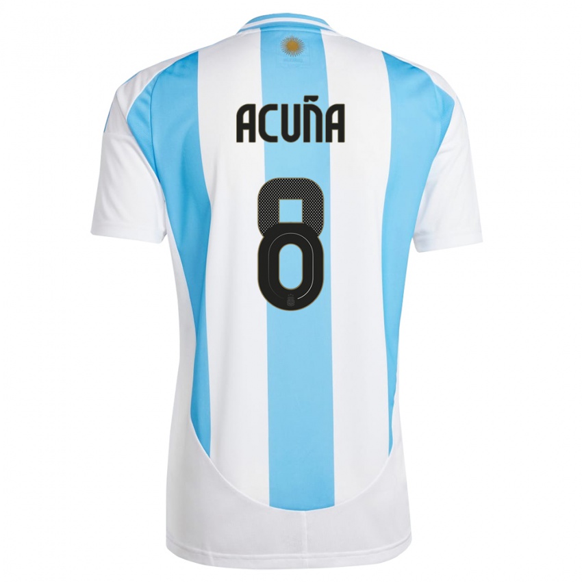 Kinder Argentinien Marcos Acuna #8 Weiß Blau Heimtrikot Trikot 24-26 T-Shirt