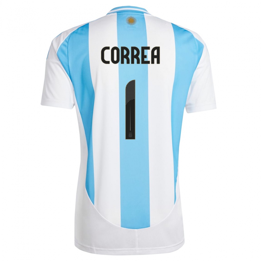 Kinder Argentinien Vanina Correa #1 Weiß Blau Heimtrikot Trikot 24-26 T-Shirt