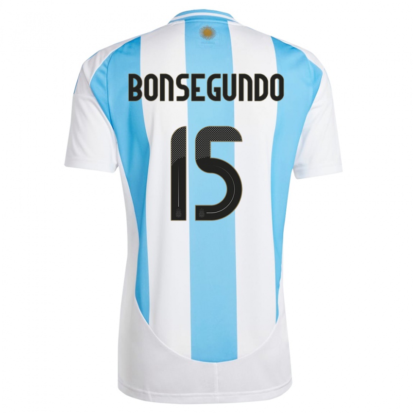 Kinder Argentinien Florencia Bonsegundo #15 Weiß Blau Heimtrikot Trikot 24-26 T-Shirt