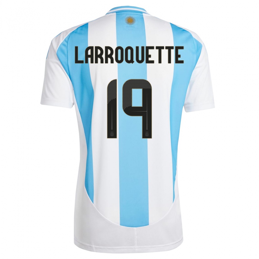 Kinder Argentinien Mariana Larroquette #19 Weiß Blau Heimtrikot Trikot 24-26 T-Shirt