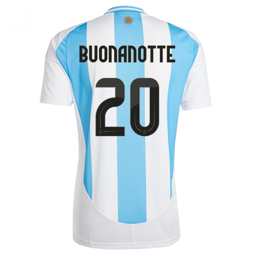 Kinder Argentinien Facundo Buonanotte #20 Weiß Blau Heimtrikot Trikot 24-26 T-Shirt