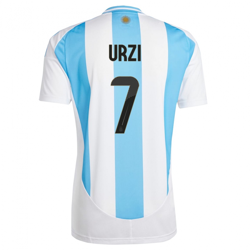 Kinder Argentinien Agustin Urzi #7 Weiß Blau Heimtrikot Trikot 24-26 T-Shirt