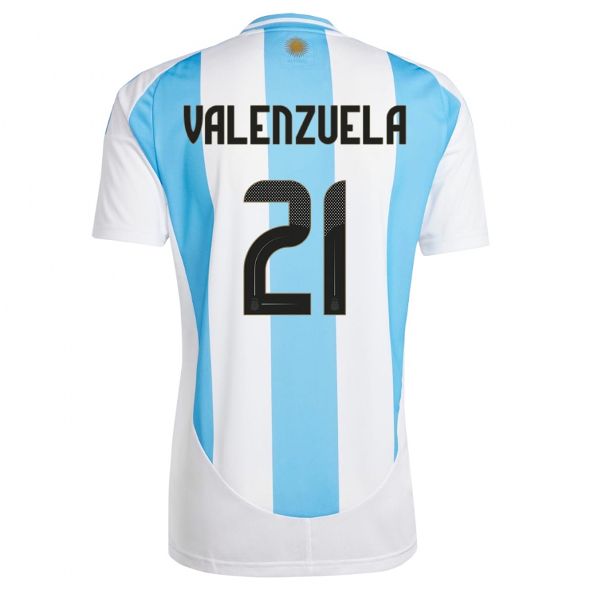 Kinder Argentinien Fernando Valenzuela #21 Weiß Blau Heimtrikot Trikot 24-26 T-Shirt