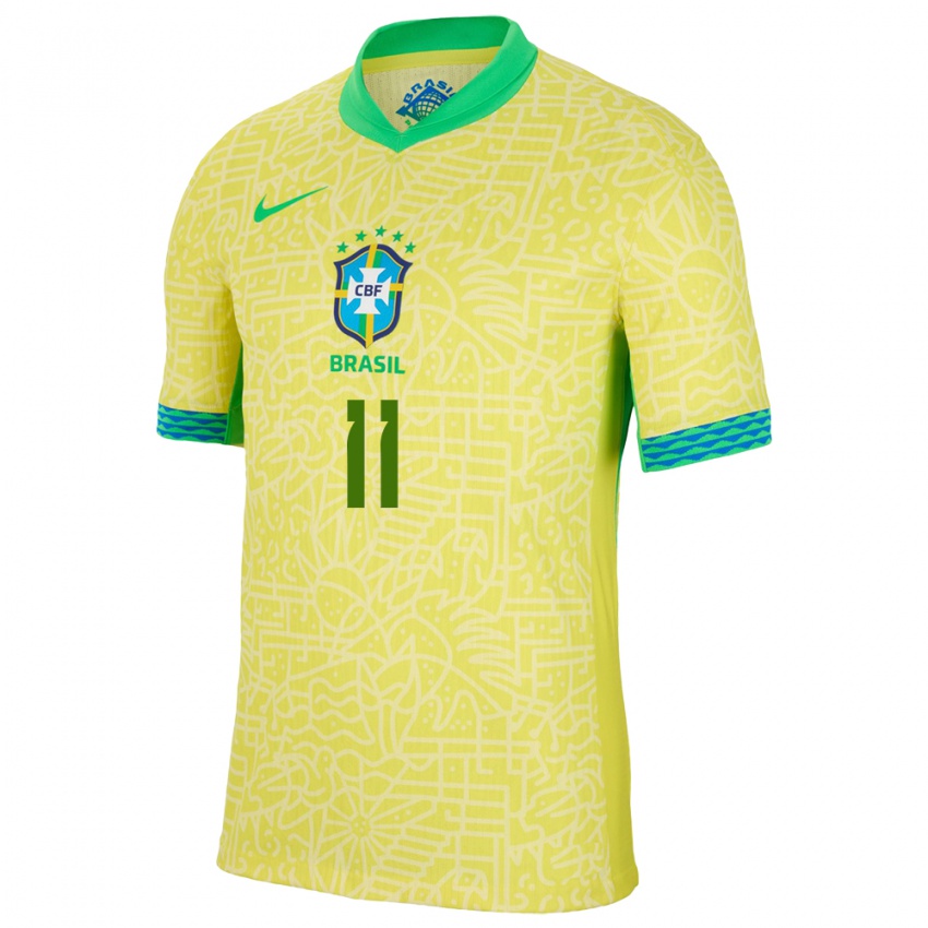 Kinder Brasilien Adriana #11 Gelb Heimtrikot Trikot 24-26 T-Shirt