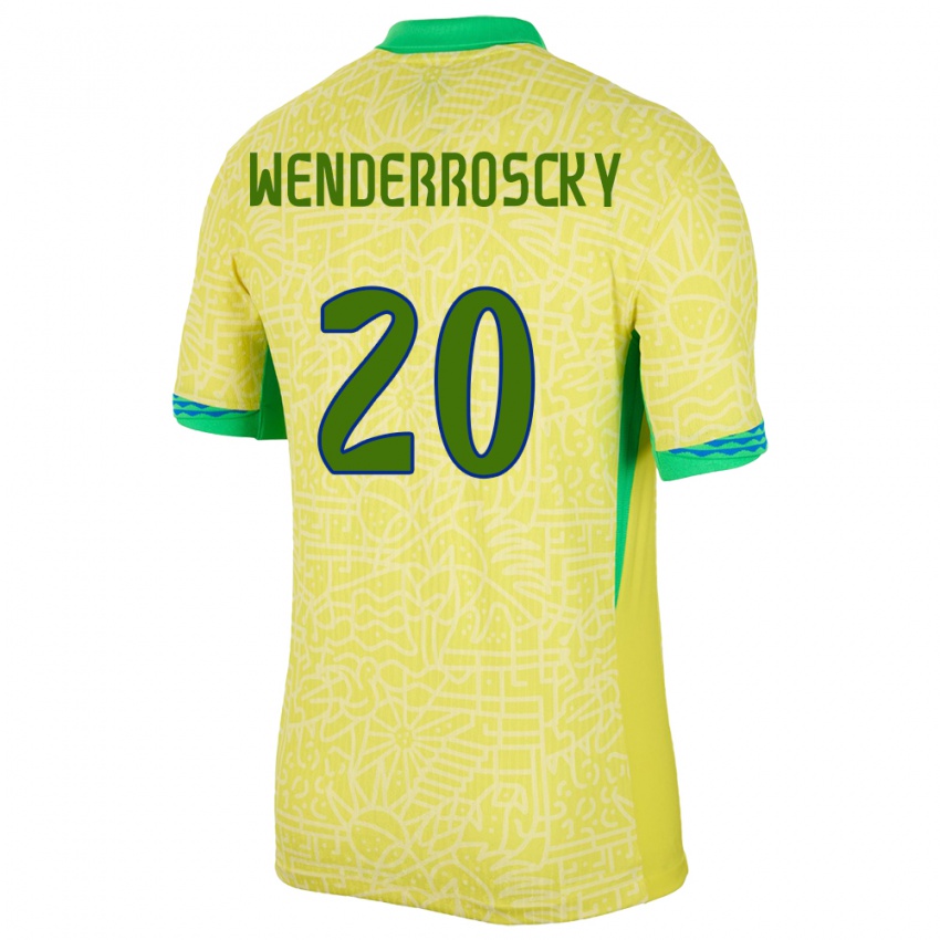 Kinder Brasilien Arthur Wenderroscky #20 Gelb Heimtrikot Trikot 24-26 T-Shirt