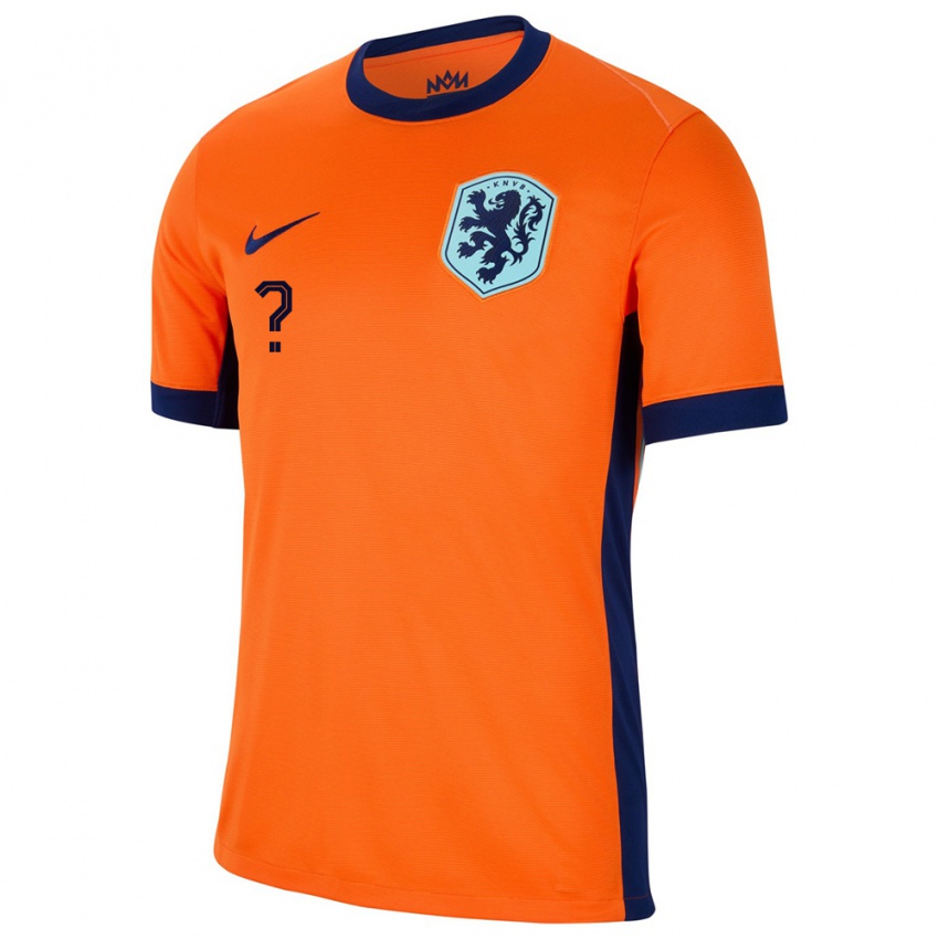 Kinder Niederlande Ihren Namen #0 Orange Heimtrikot Trikot 24-26 T-Shirt