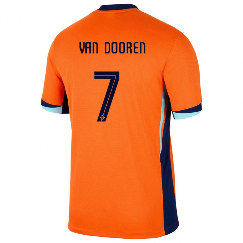 Kinder Niederlande Kayleigh Van Dooren #7 Orange Heimtrikot Trikot 24-26 T-Shirt