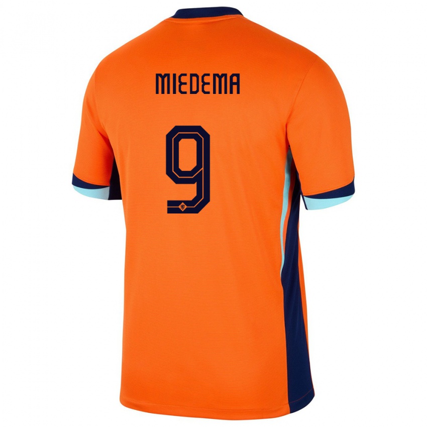 Kinder Niederlande Vivianne Miedema #9 Orange Heimtrikot Trikot 24-26 T-Shirt